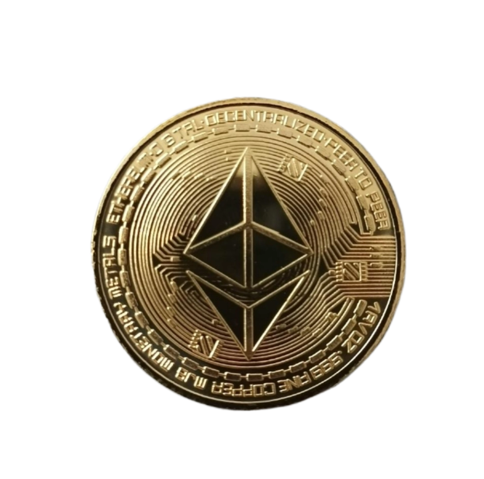 Edle Ethereum Münze in Gold – Ein Symbol für die Zukunft der Blockchain-Technologie