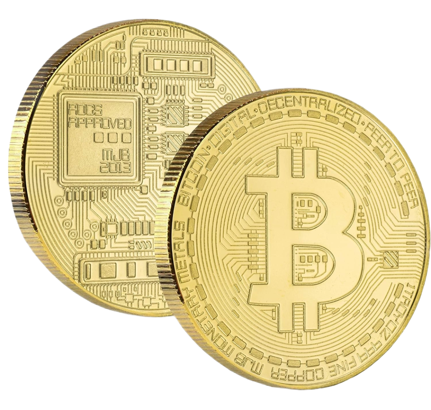 Goldene Bitcoin Münze