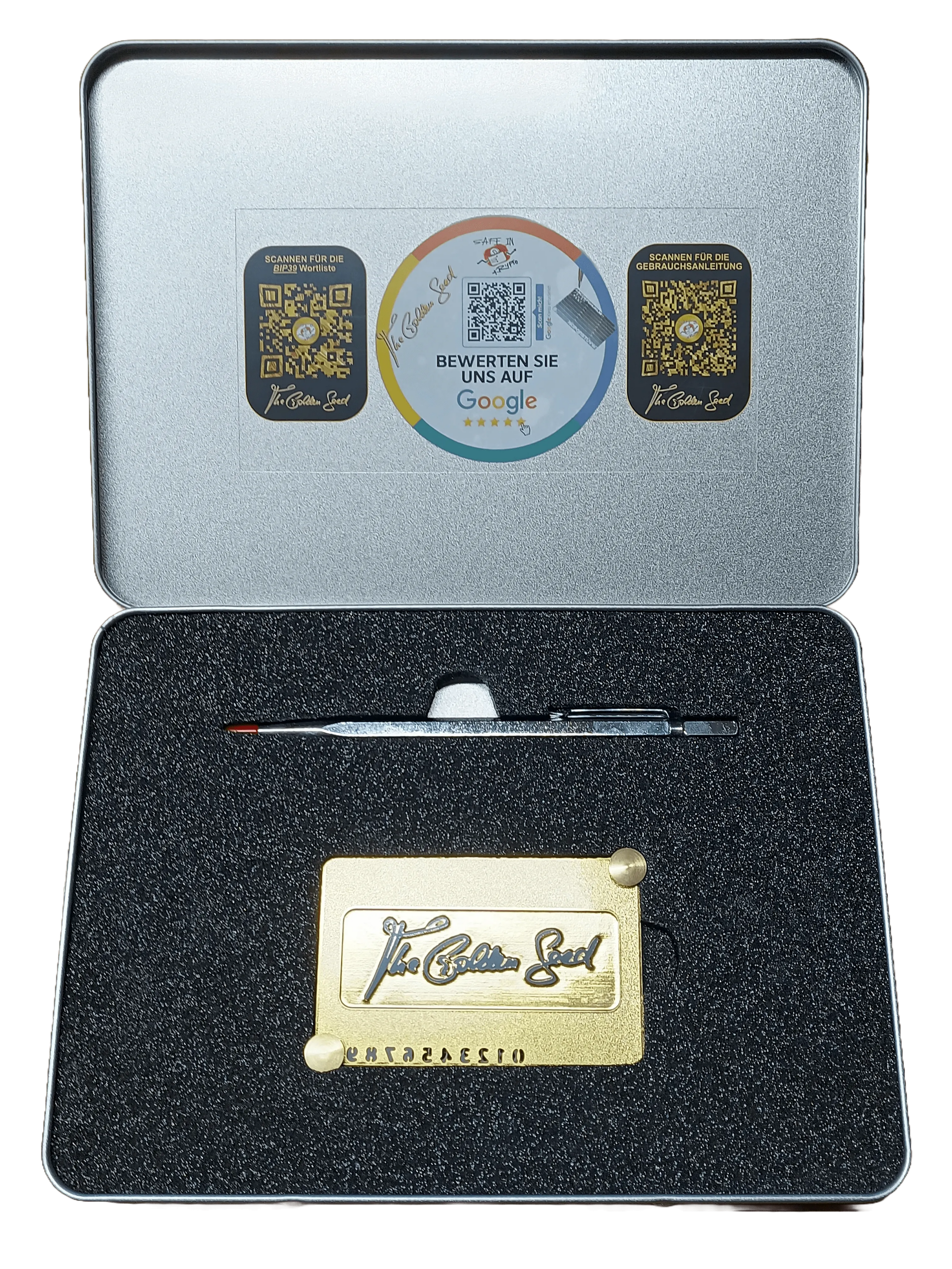 Steelwallet &amp; Hardwarewallet „Ultimate Gold Bundle: Sichere Krypto-Speicherung trifft luxuriöses Design“