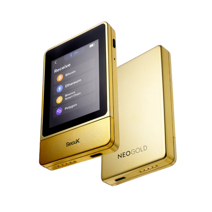 „SecuX Neo Gold Hardware Wallet – Hochsicheres Krypto-Wallet in elegantem goldenen Design, ideal für die sichere Aufbewahrung von Kryptowährungen.“