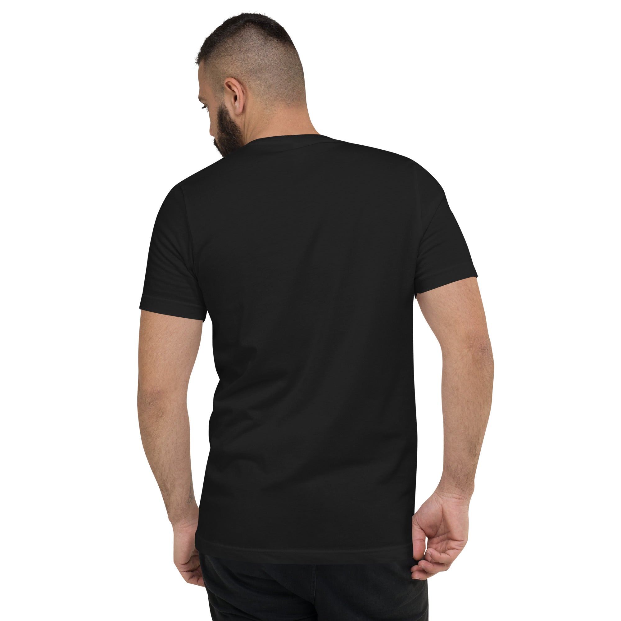 Kurzärmeliges Unisex-T-Shirt mit V-Ausschnitt